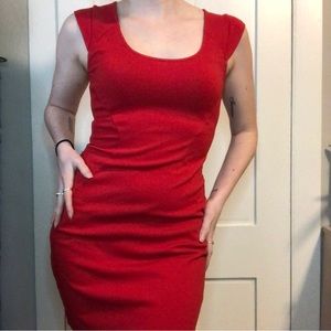 Express cherry red bodycon dress